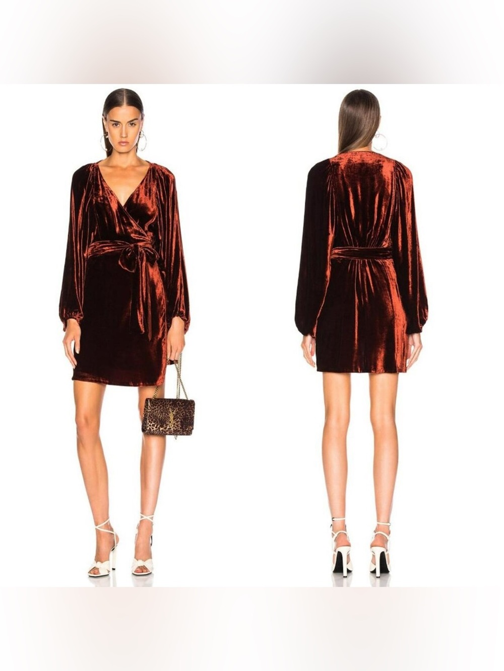 A.L.C. | Carlo Velvet Wrap Dress *Cognac